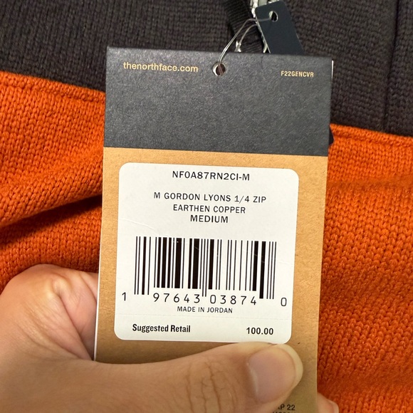The North Face Vibrant Orange and Black Fleece Jacket - Picture 6 of 6